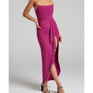 Nora Corset Detailing Dress in Mulberry